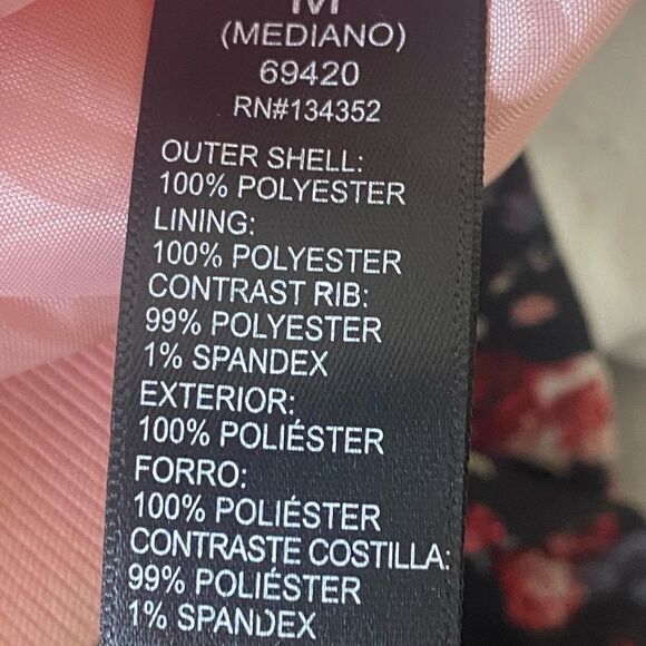 Ambiance RETRO Inspired Light Pink Satin Bomber Jacket. Size Medium - Picture 8 of 8